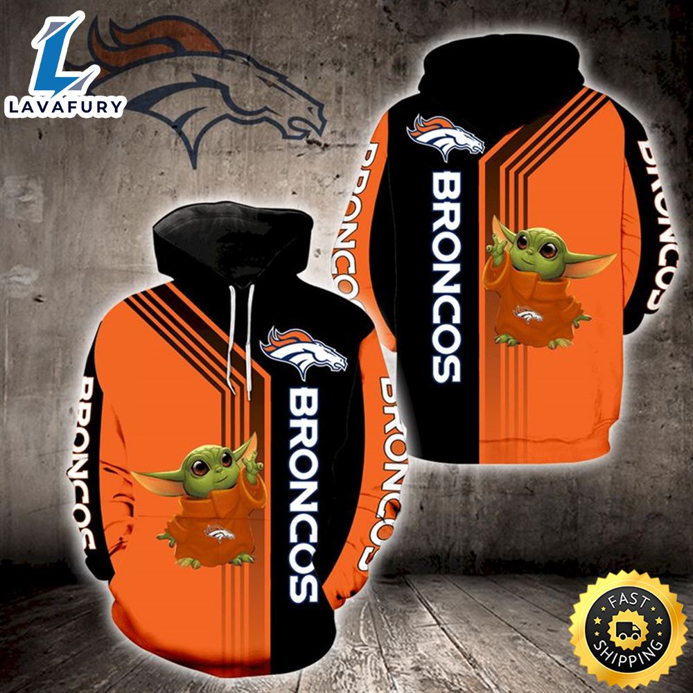 Baby Yoda Lovers Denver Broncos 3d Hoodie All Over Print