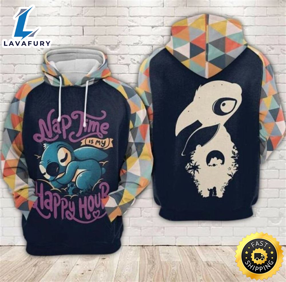 Disney Nap Time Is My Happy Hour Stitch 3d Hoodie
