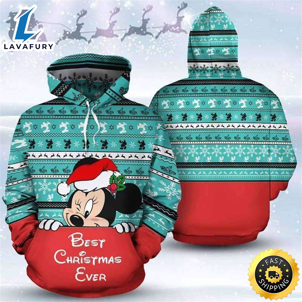 Minnie Cute Hide And Seek Best Christmas Ever 3D Printed Hoodie