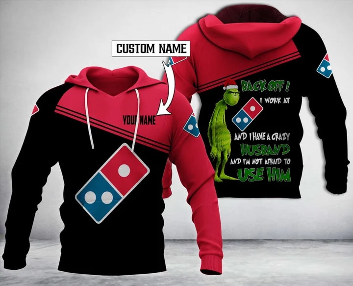 Personalized Domino's Pizza With Grinch Merry Christmas All Over Print Hoodie