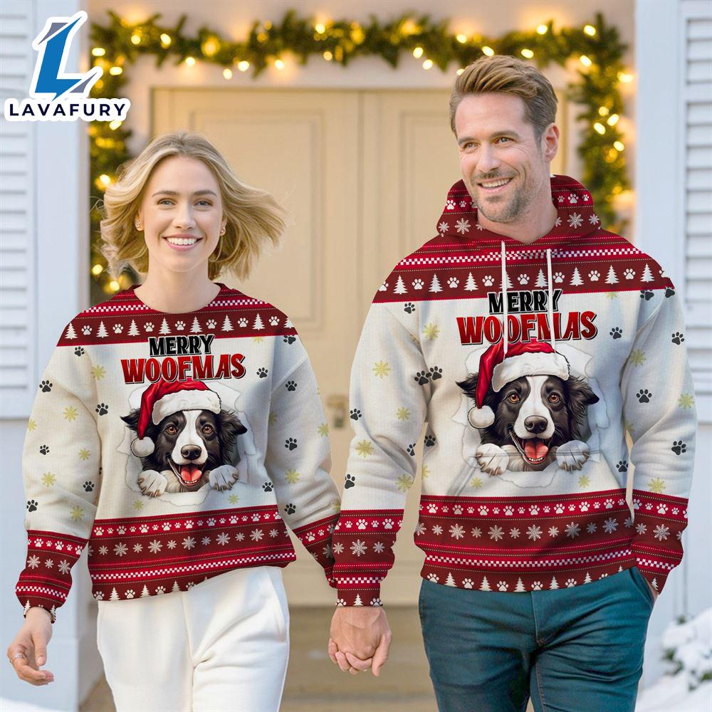 Border Collie Dog Merry Woofmas Christmas Sweatshirt & Hoodie Gift Christmas
