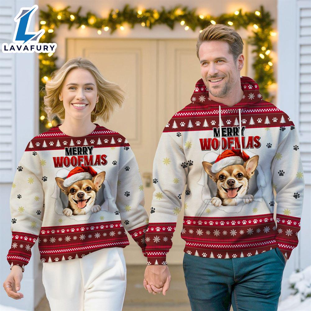 Chihuahua Dog Merry Woofmas Christmas Sweatshirt & Hoodie Gift Christmas