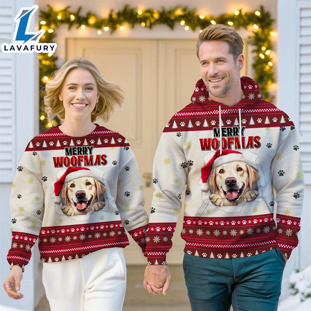 Labrador Retriever Dog Merry Woofmas Christmas Sweatshirt & Hoodie Gift Christmas