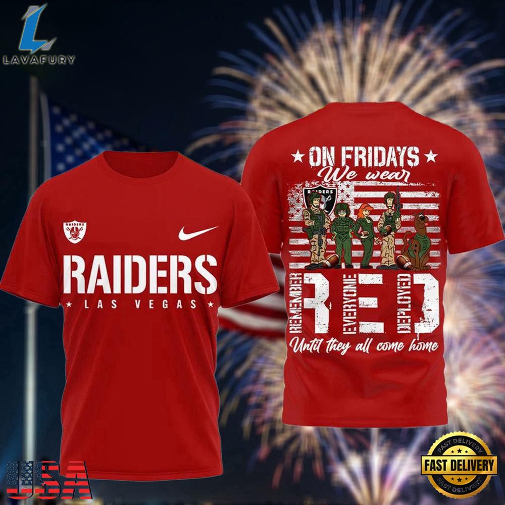 Las Vegas Raiders Scooby-Doo Red Friday Military 2026 All Over Print T Shirt