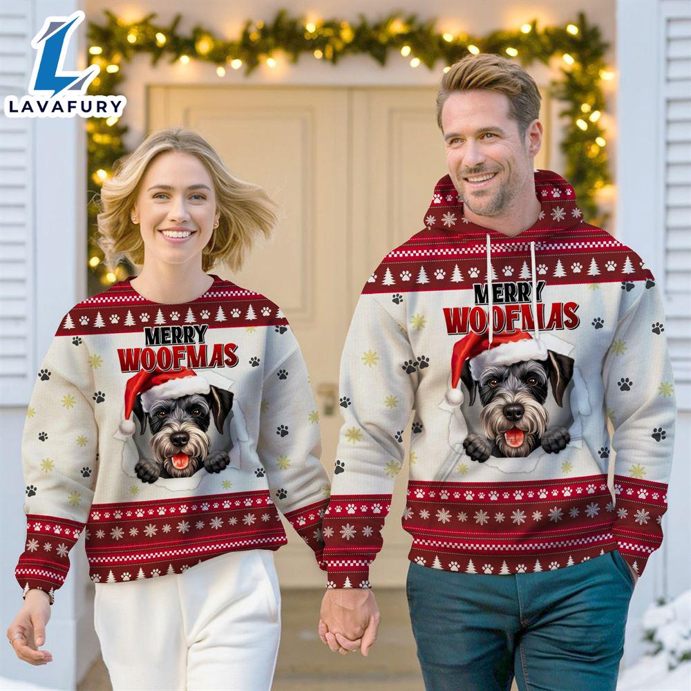 Miniature Schnauzer Dog Merry Woofmas Christmas Sweatshirt & Hoodie Gift Christmas