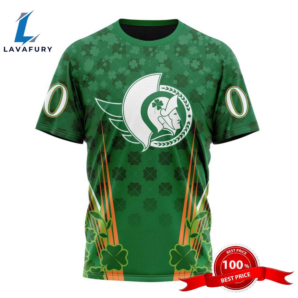 Personalized NHL Ottawa Senators Full Green Design For St. Patrick's Day All Over Print Shirts