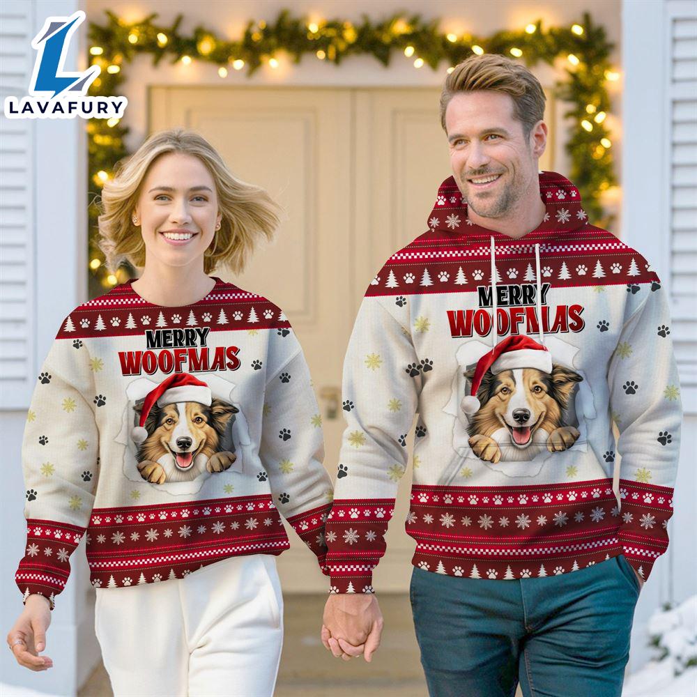 Shetland Sheepdog Merry Woofmas Christmas Sweatshirt & Hoodie Gift Christmas