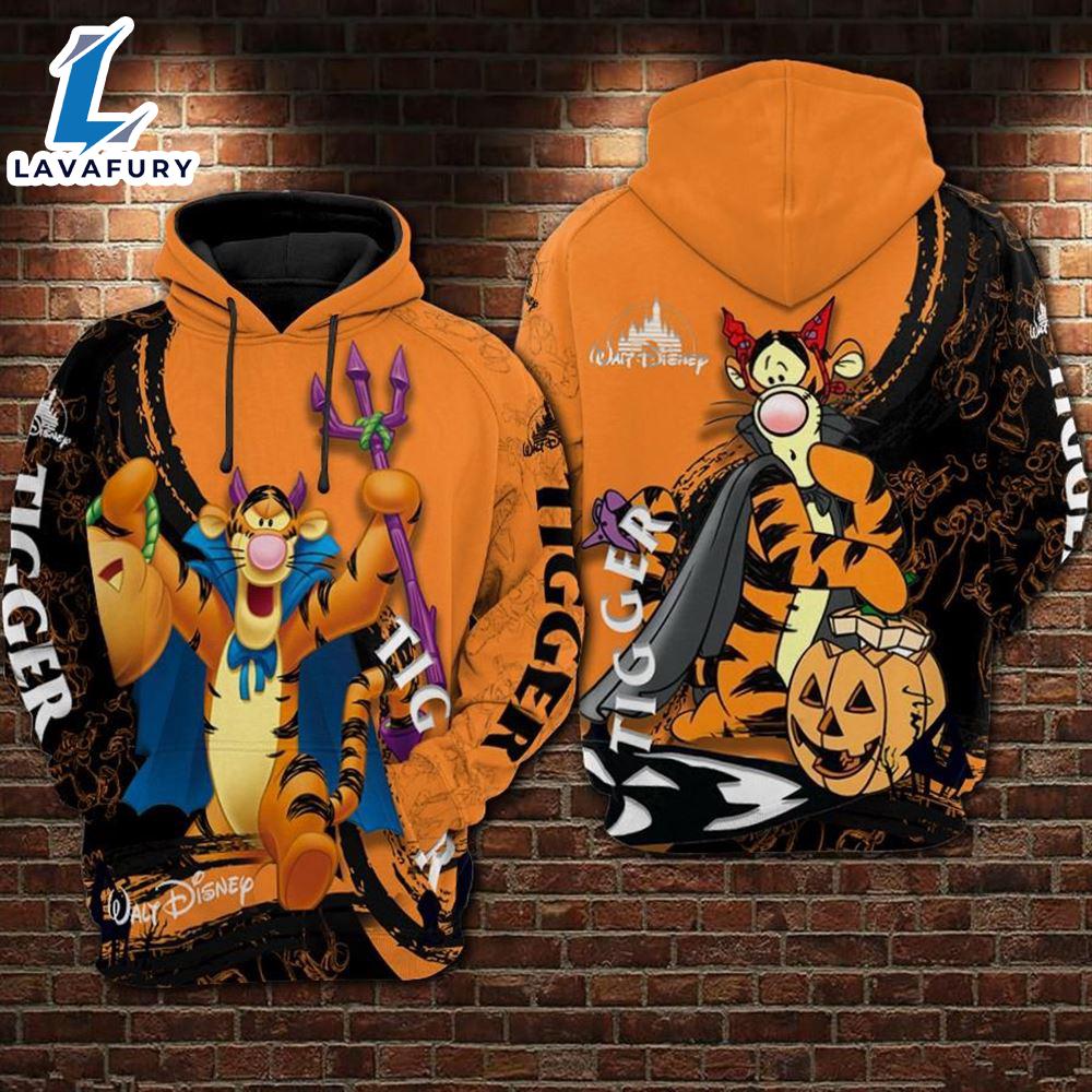 Winnie The Pooh Cartoon Tigger Halloween Hoodie All Over Printed 3D Unisex Men